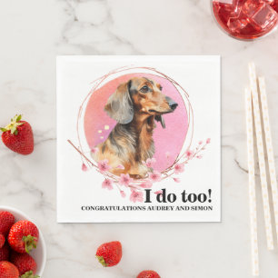 Serviette En Papier Serviettes de mariage pour chien Dachshund avec ph