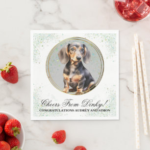 Serviette En Papier Serviettes de mariage pour chien Dachshund avec ph