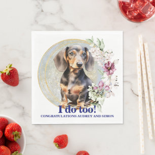 Serviette En Papier Serviettes de mariage pour chien Dachshund avec ph