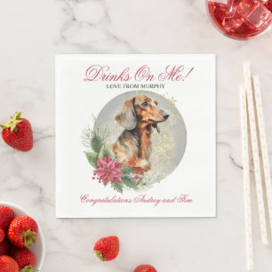 Serviette En Papier Serviettes de mariage pour chien Dachshund avec ph