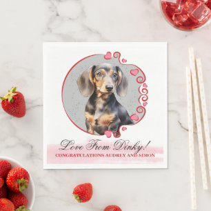 Serviette En Papier Serviettes de mariage pour chien Dachshund avec ph
