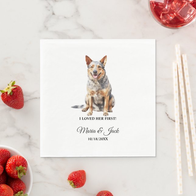 Serviette En Papier Serviettes de mariage pour chien de berger austral (En situation)