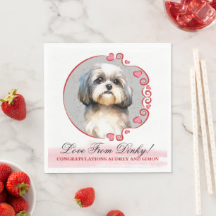 Serviette En Papier Serviettes de mariage pour chien Shih Tzu avec pho