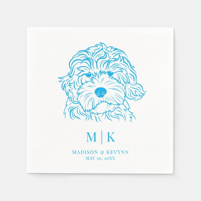 Serviette En Papier Serviettes de mariage pour chiens (Devant)