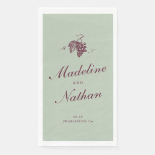 Serviette En Papier Serviettes de mariage pour invités de vigne en Jad