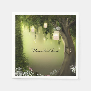 Serviette En Papier Serviettes de mariage pour jardin de forêt enchant