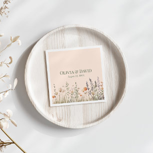 Serviette En Papier Serviettes de mariage Prairie de fleurs sauvages P
