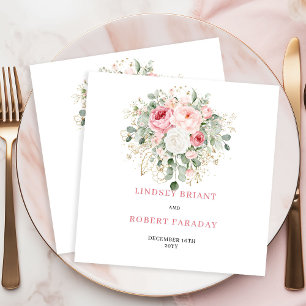 Serviette En Papier Serviettes de mariage raffinées Boho Blush Rose Eu