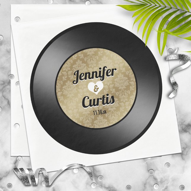 Serviette En Papier Serviettes de Mariage Retro Vinyl (Créateur téléchargé)