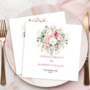 Serviette En Papier Serviettes de mariage romantiques Boho Blush Flora