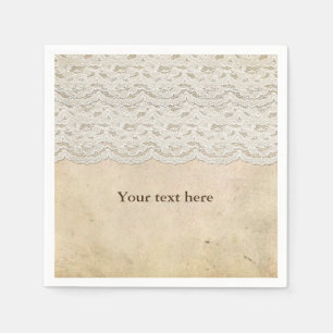 Serviette En Papier Serviettes de mariage romantiques rustiques en den