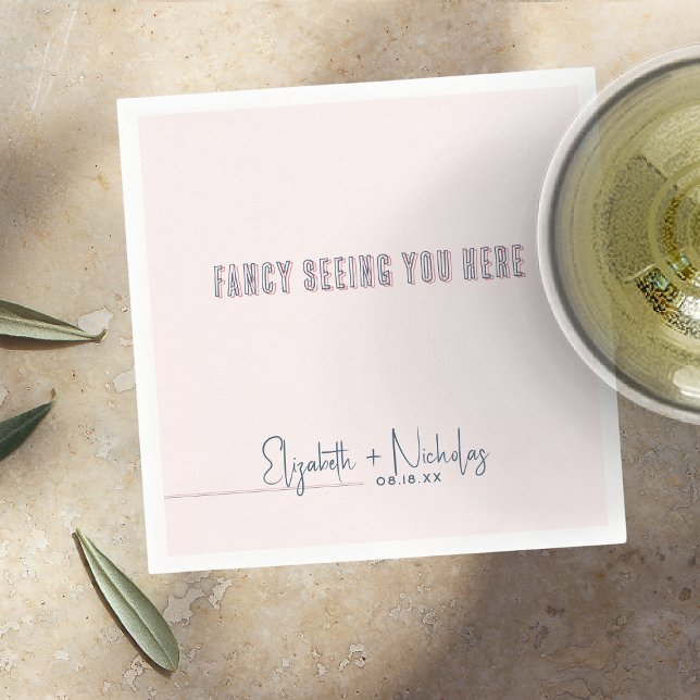 Serviette En Papier Serviettes de Mariage rose et bleu amusant (Créateur téléchargé)