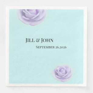 Serviette En Papier Serviettes de mariage Rose Lavande