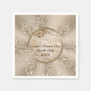 Serviette En Papier Serviettes de mariage rustiques personnalisées ave