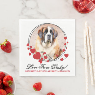 Serviette En Papier Serviettes de mariage Saint Bernard avec photo de