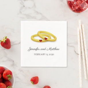 Serviette En Papier Serviettes de mariage Saint-Valentin anneaux et co