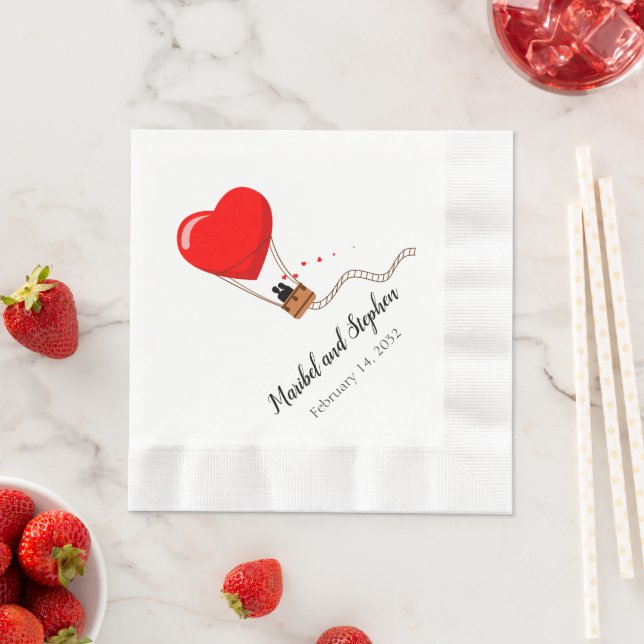 Serviette En Papier Serviettes de mariage Saint-Valentin montgolfière (En situation)