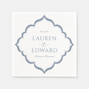 Serviette En Papier Serviettes de mariage Simplicité Élégante (Bleu