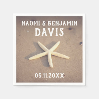 Serviette En Papier Serviettes de mariage Starfish Beach