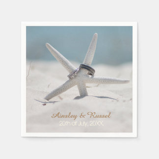 Serviette En Papier Serviettes de mariage Starfish Beach