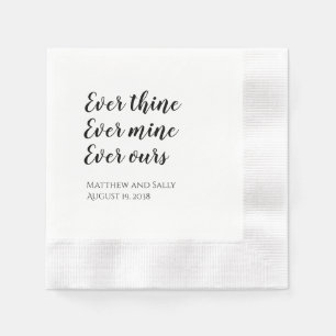 Serviette En Papier Serviettes de mariage Toujours tien Toujours mien 
