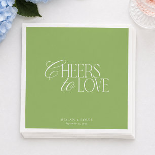 Serviette En Papier Serviettes de mariage vert citron moderne Cheers t
