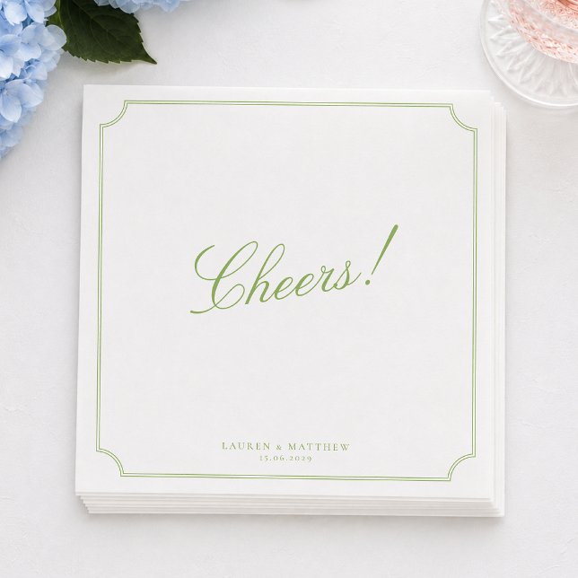 Serviette En Papier Serviettes de mariage vert Citrus Cheers (Créateur téléchargé)