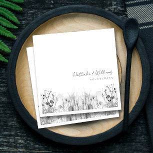 Serviette En Papier Serviettes de mariage Vintage élégantes personnali