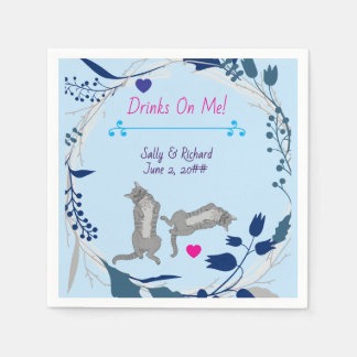 Serviette En Papier Serviettes de mariage Whiskers & Vows Shades of Fo