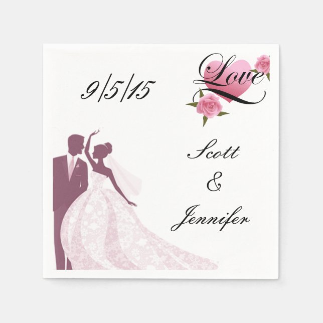 Serviette En Papier Serviettes de mariée et de chambre (Devant)