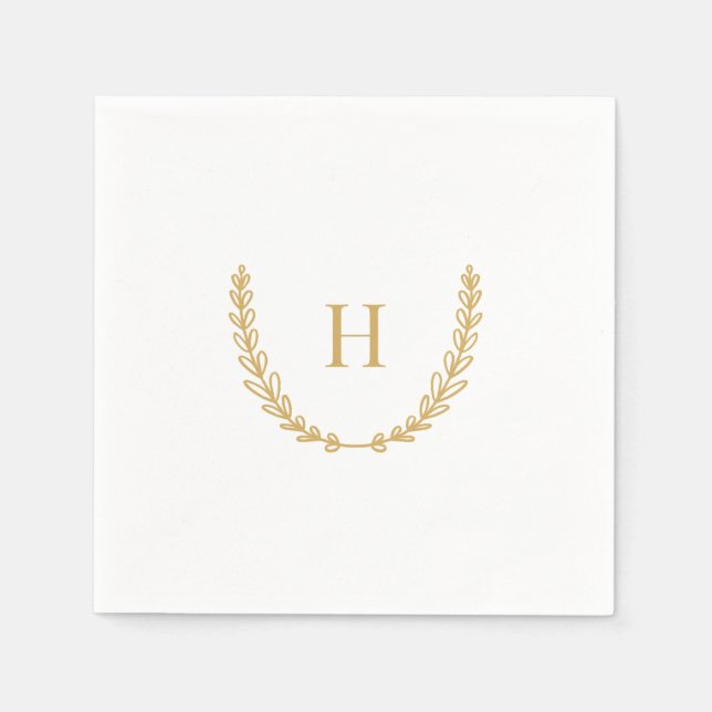 Serviette En Papier Serviettes de monogramme en or (Devant)