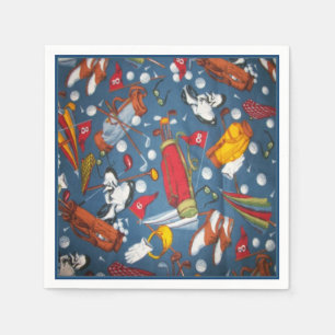 Serviette En Papier Serviettes de motif de golf de temps de pièce en 