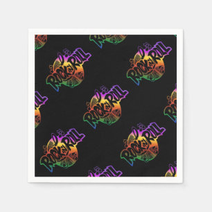 Serviette En Papier Serviettes de motif de musique d'arc-en-ciel de