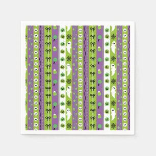 Serviette En Papier Serviettes de Motif d'Halloween violet vert