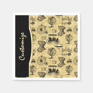 Serviette En Papier Serviettes de Motif en vapeur jaune