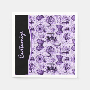Serviette En Papier Serviettes de Motif en vapeur violet