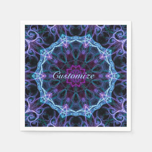 Serviette En Papier Serviettes de Motif fractées bleu et rose