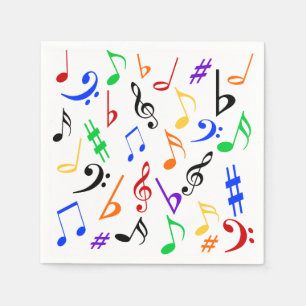 Serviette En Papier Serviettes de musique - Coloré : 369
