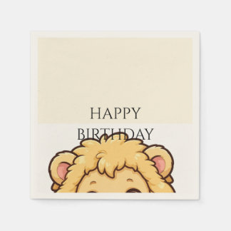 Serviette En Papier Serviettes de naissance de bébé lion mignon