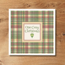 Serviettes de Noël à carreaux cosy
