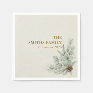 Serviette En Papier Serviettes de Noël Artisanales Famille Botanique d