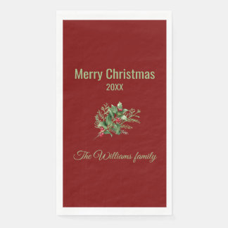 Serviette En Papier Serviettes de Noël botaniques simples et élégantes