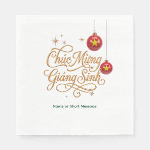 Serviette En Papier Serviettes de Noël Chúc Mừng Giáng Sinh vietnamien