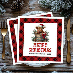 Serviette En Papier Serviettes de Noël classiques pour vache des Highl