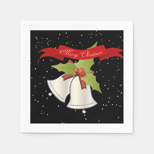 Serviette En Papier Serviettes de Noël - Cloches de Noël (Devant)