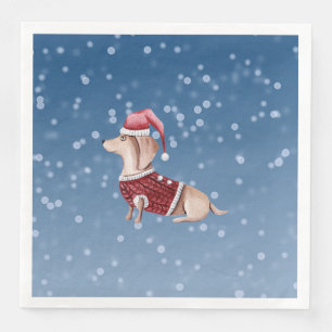 Serviette En Papier Serviettes de Noël Dachshund Papier serviettes
