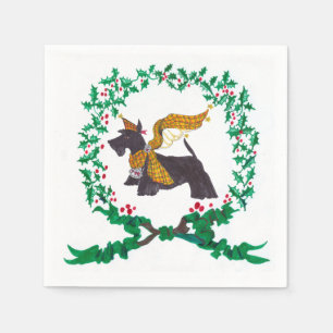 Serviette En Papier Serviettes de Noël de Scottie des anges de
