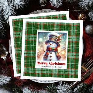Serviette En Papier Serviettes de Noël drôles de bonhomme de neige imp