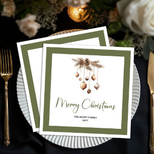 Serviette En Papier Serviettes de Noël en douceur neutre avec nom de f