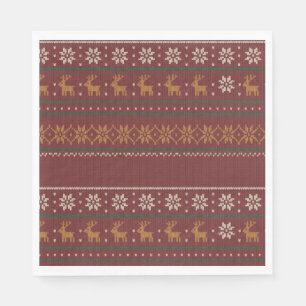 Serviette En Papier Serviettes de Noël en tricot de pull moche pour dé